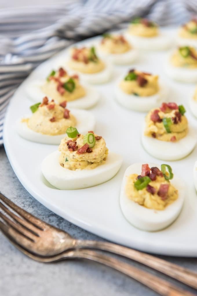 Bacon Green Onion Deviled Eggs
