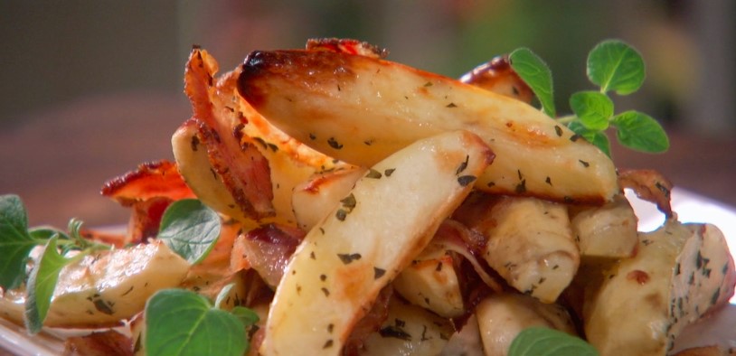 Baked Potatoes with Pancetta
