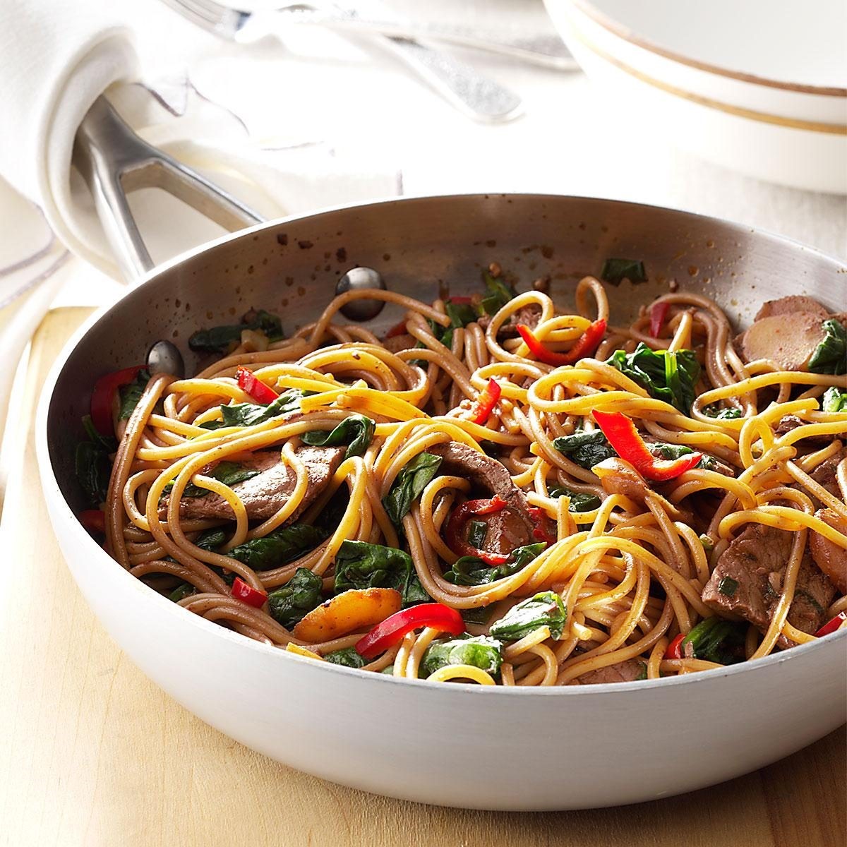 Beef & Spinach Lo Mein

