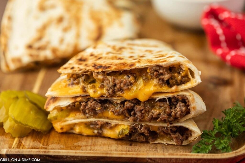 Blackstone Cheeseburger Quesadilla
