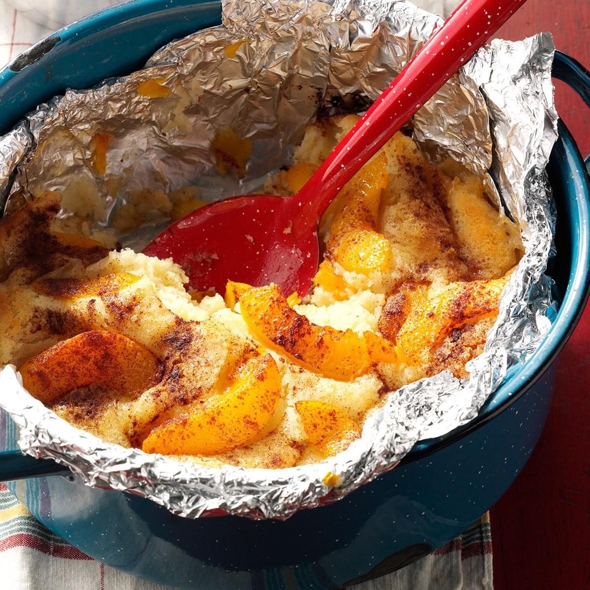 Campfire Peach Cobbler
