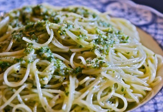 Capellini with Basil

