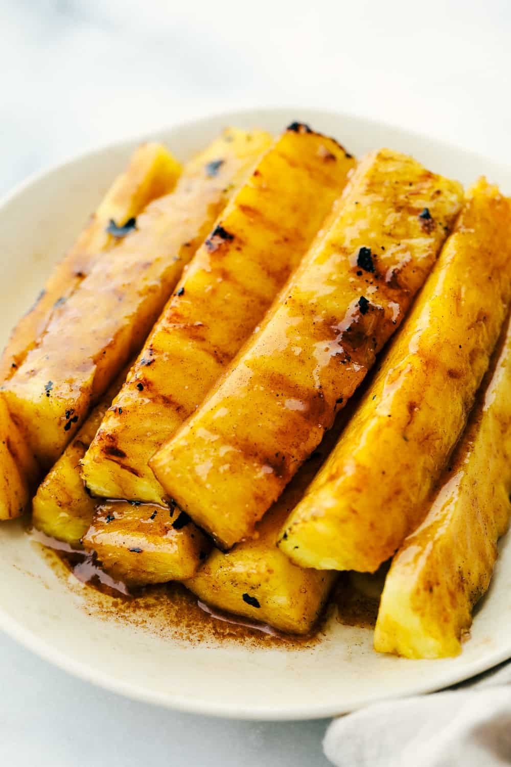 Caramelized Brown Sugar Cinnamon Grilled Pineapple
