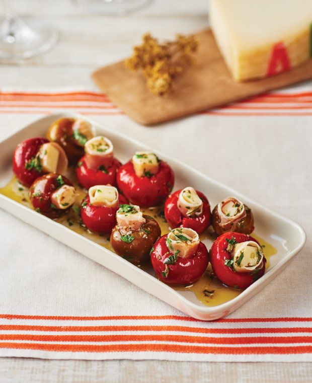 Cherry Peppers Stuffed with Prosciutto and Provolone
