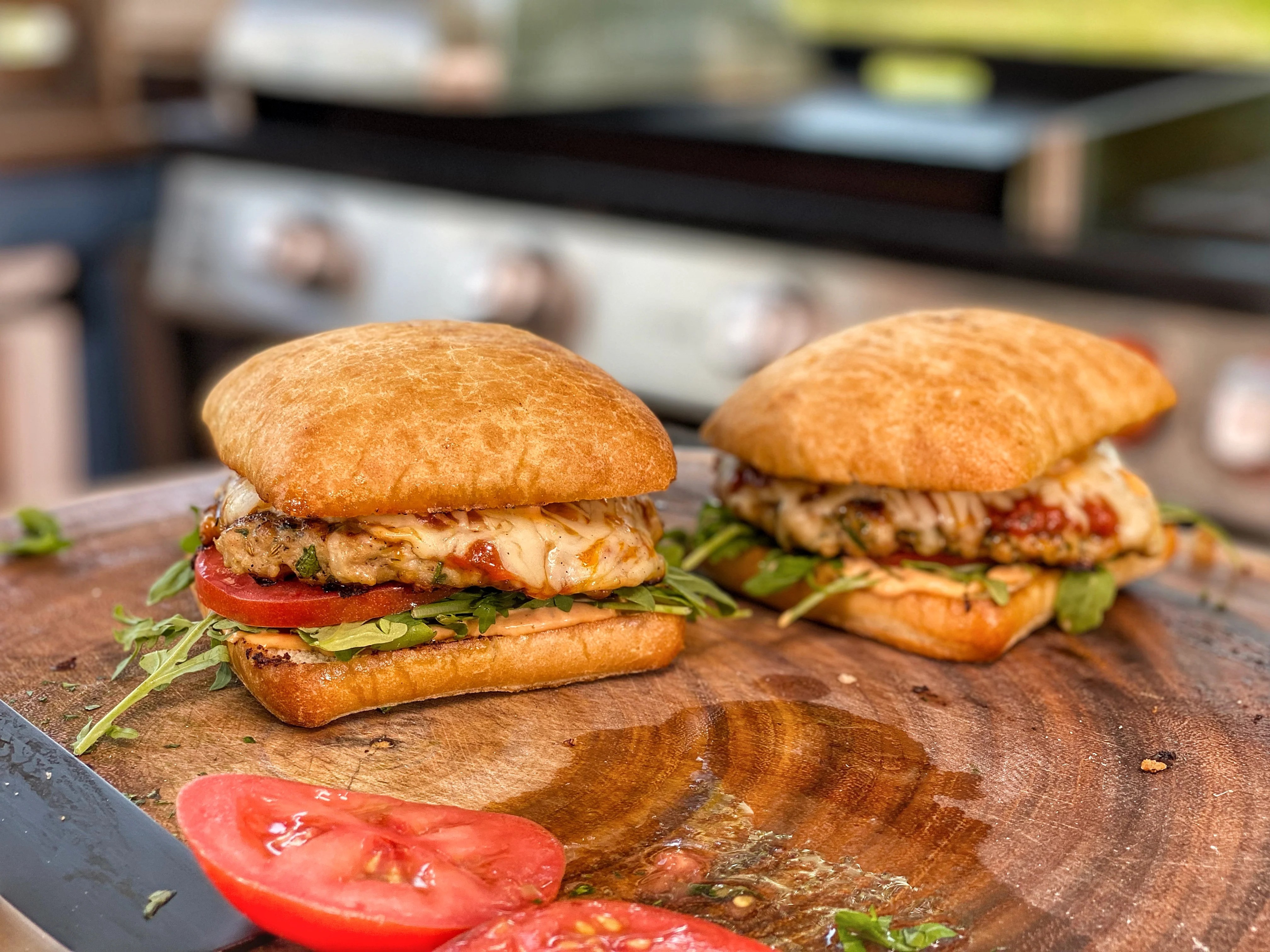 Chicken Parm Smashburgers
