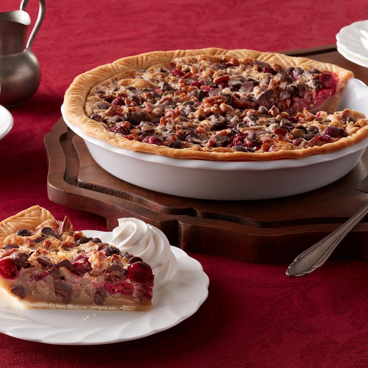 Chocolate, Cranberry & Pecan Pie
