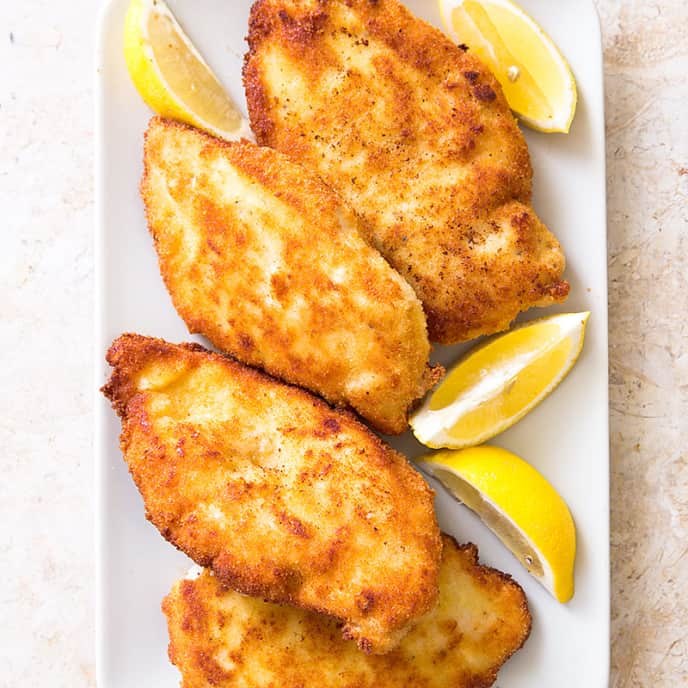 Crisp Breaded Chicken Cutlets with Parmesan (Chicken Milanese)
