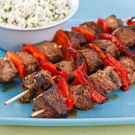 Grilled Beef and Red Pepper Skewers

