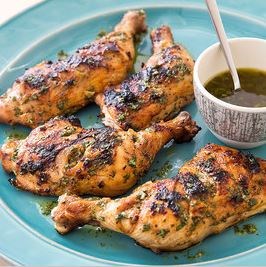 Grilled Chicken Leg Quarters with Lime Dressing
