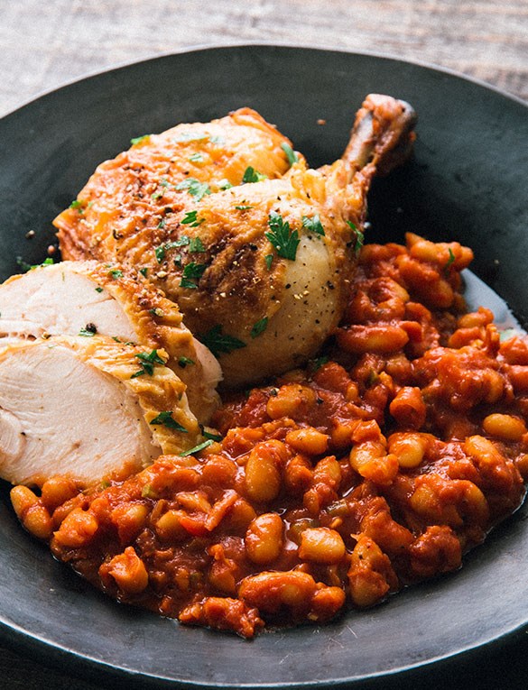 Homemade Baked Beans with Apple Smoked Bacon
