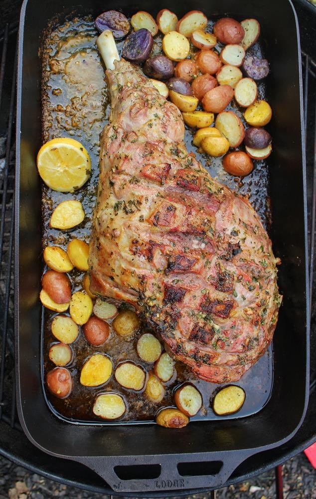 Leg of Lamb with Herb Butter
