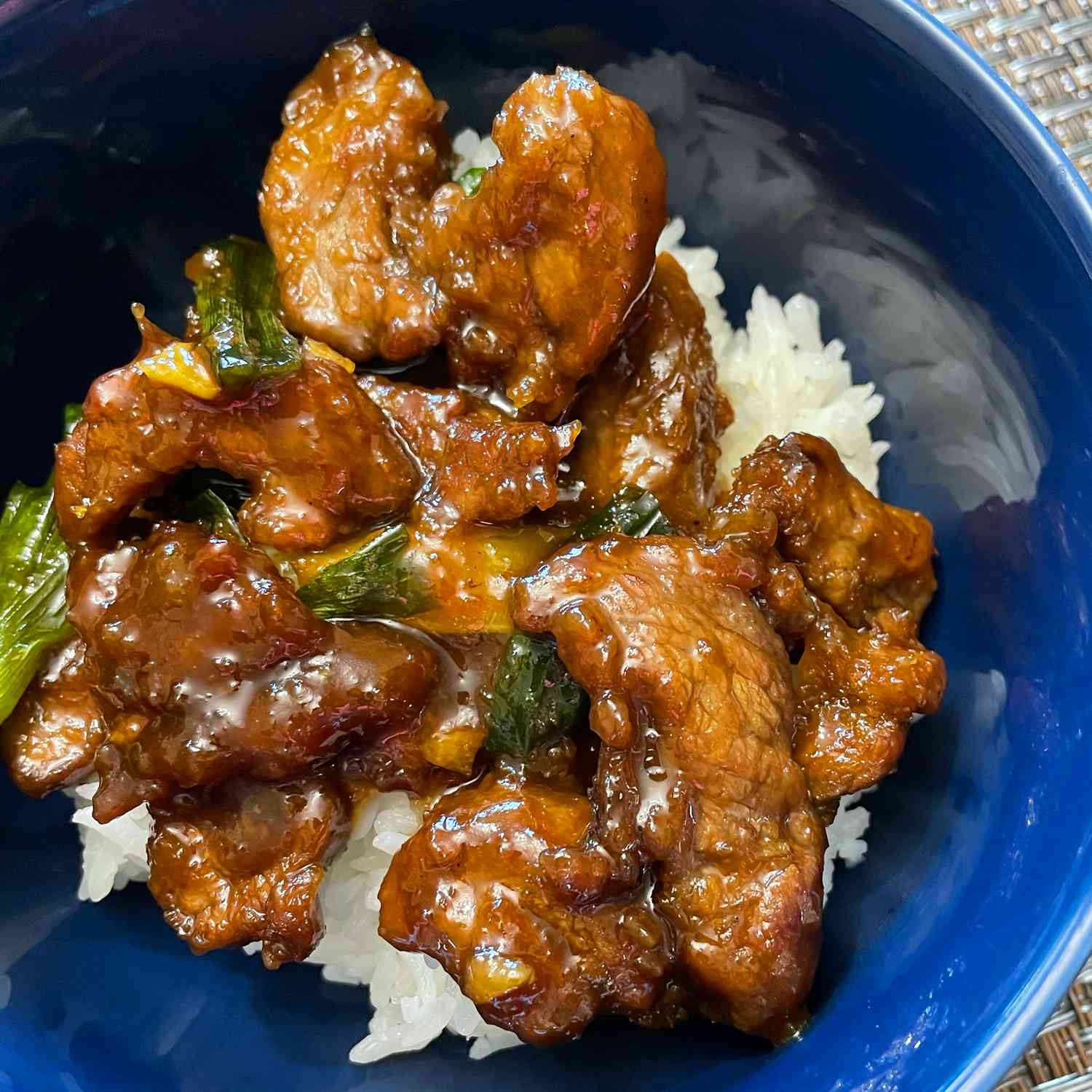 Mongolian Beef and Spring Onions
