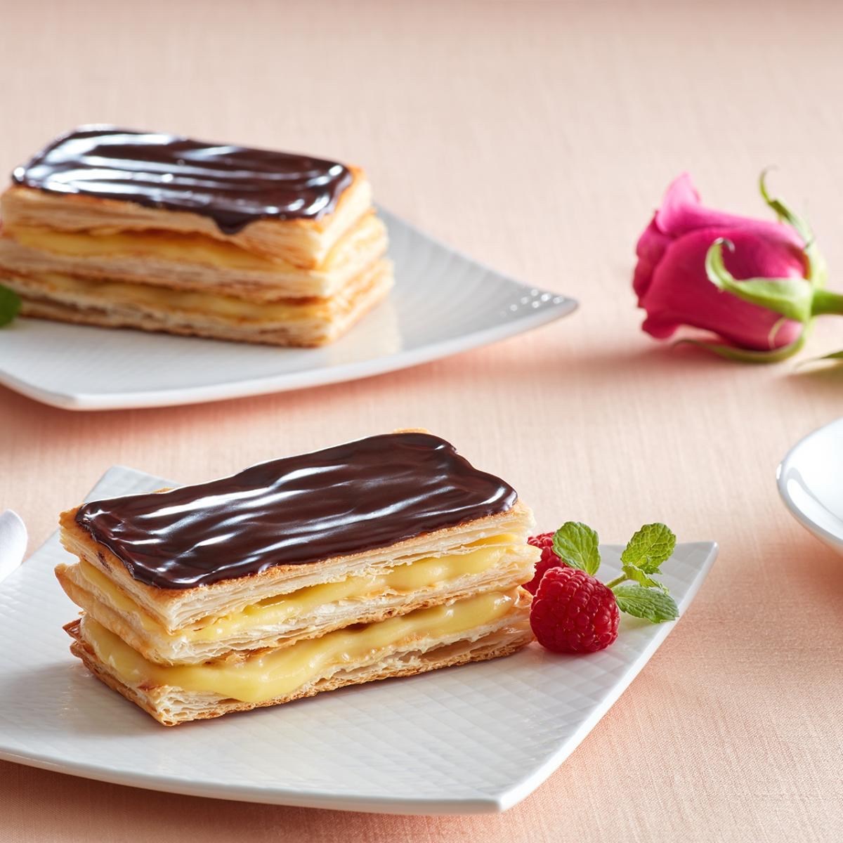 Napoleons WITH CHOCOLATE RASPBERRY GANACHE
