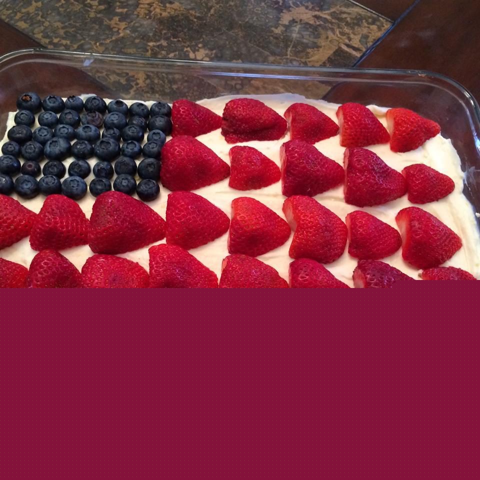 No-Bake Cheesecake Flag Cake

