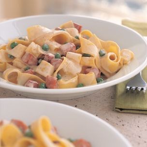 Pappardelle with Ham and Peas
