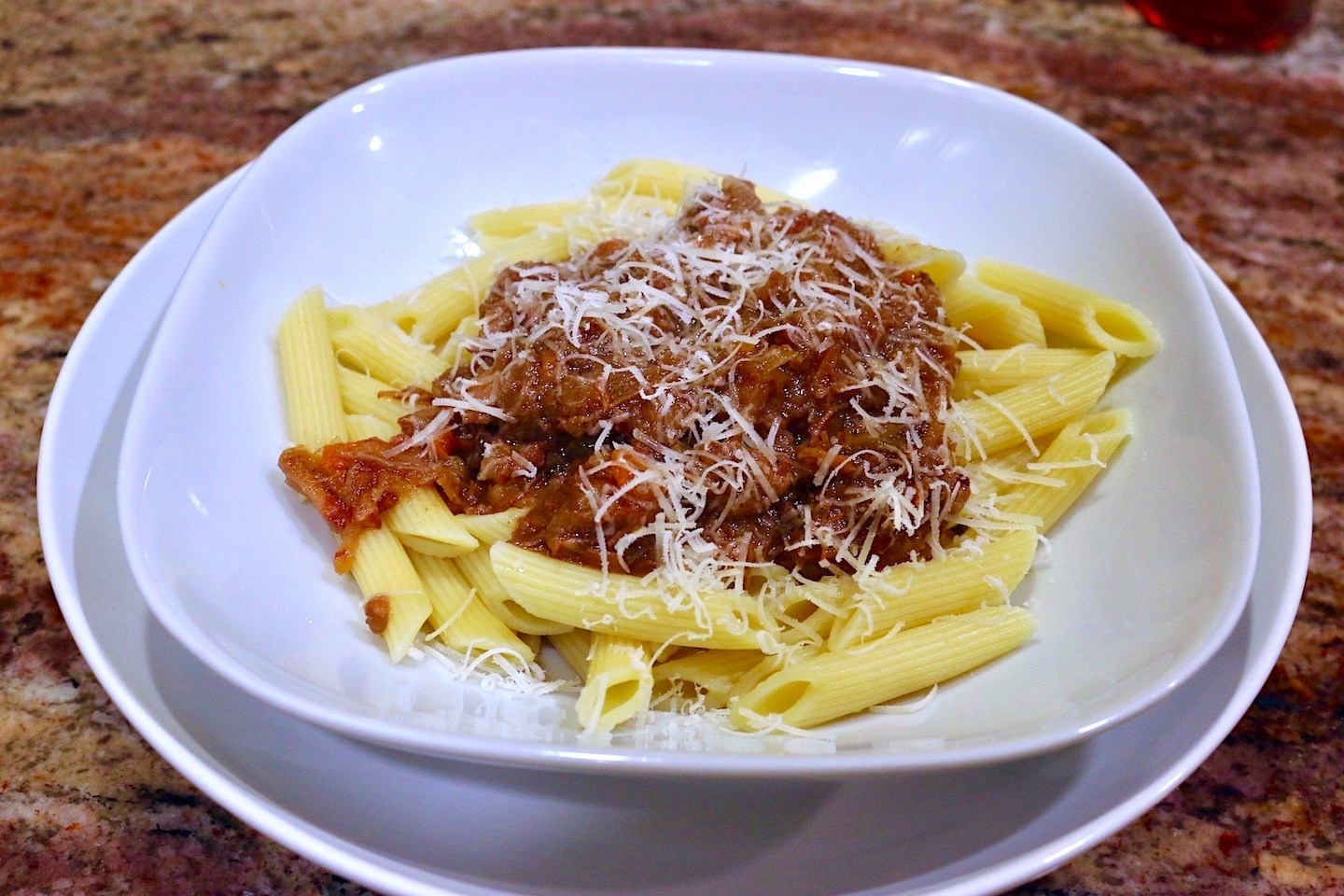 Penne Pasta with Genovese Sauce Recipe

