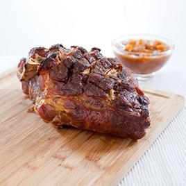 Slow-Roasted Pork Shoulder with Peach Sauce
