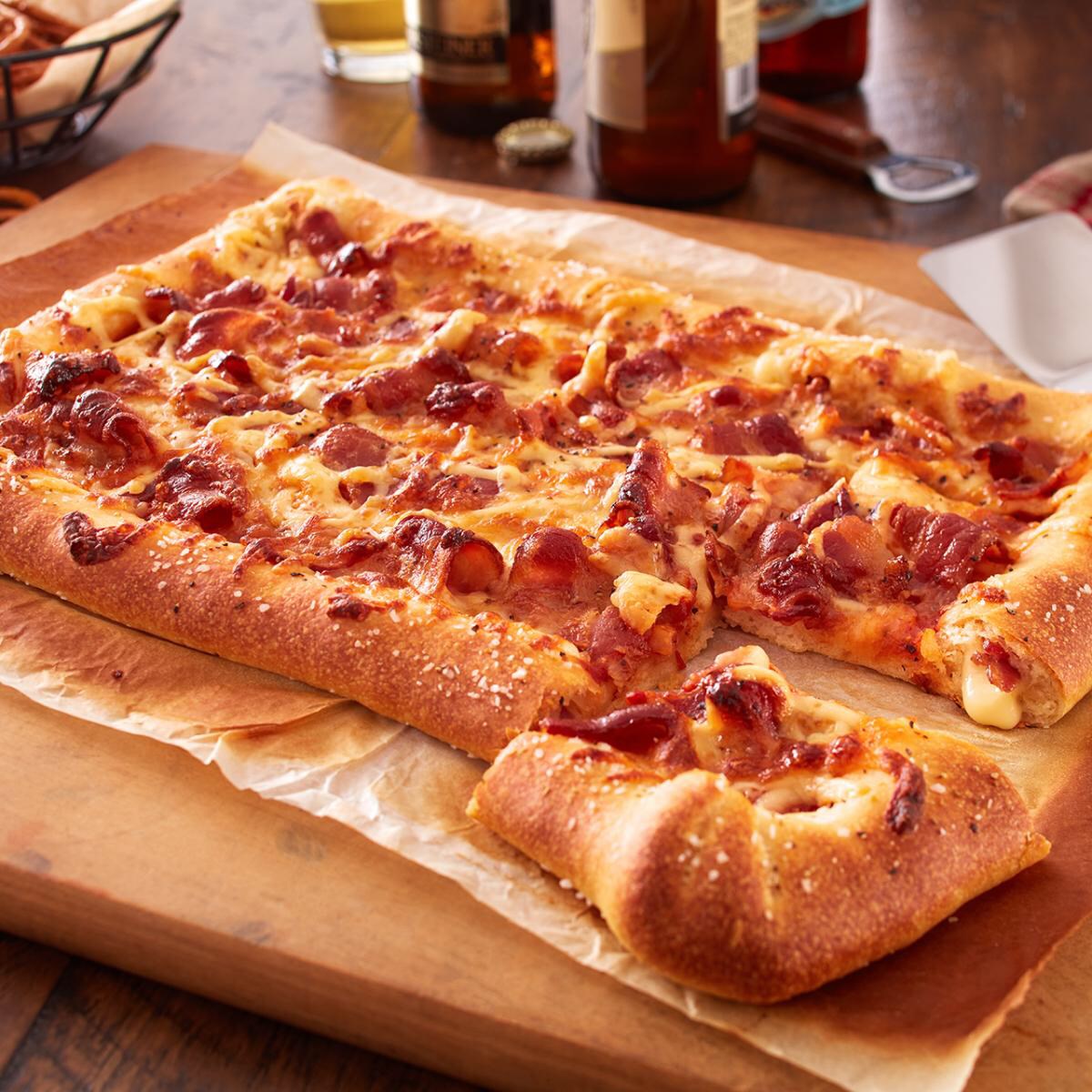 Stuffed Crust Pizza with Bacon & Smoked Gouda
