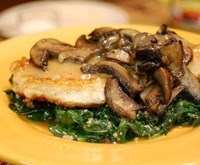 Tilapia Over Spinach and Portobello Mushrooms

