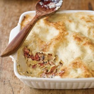 White Lasagna with Mushrooms and Prosciutto
