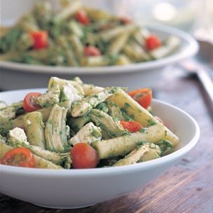 Ziti with Arugula Pesto and Chicken
